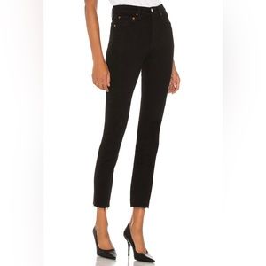 RE/DONE Originals High Rise Ankle Crop in Black